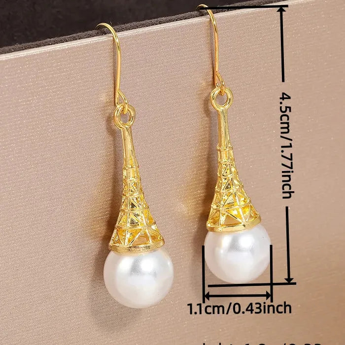 Gold Water Drop Dangle Earrings with Natural Stone for Women Bridal Wedding Jewelry
