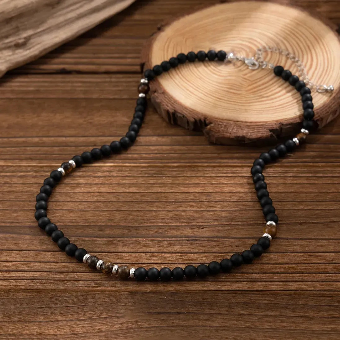 Handmade Men's Resin Beads Necklace Trendy Hip Hop Jewelry Gift