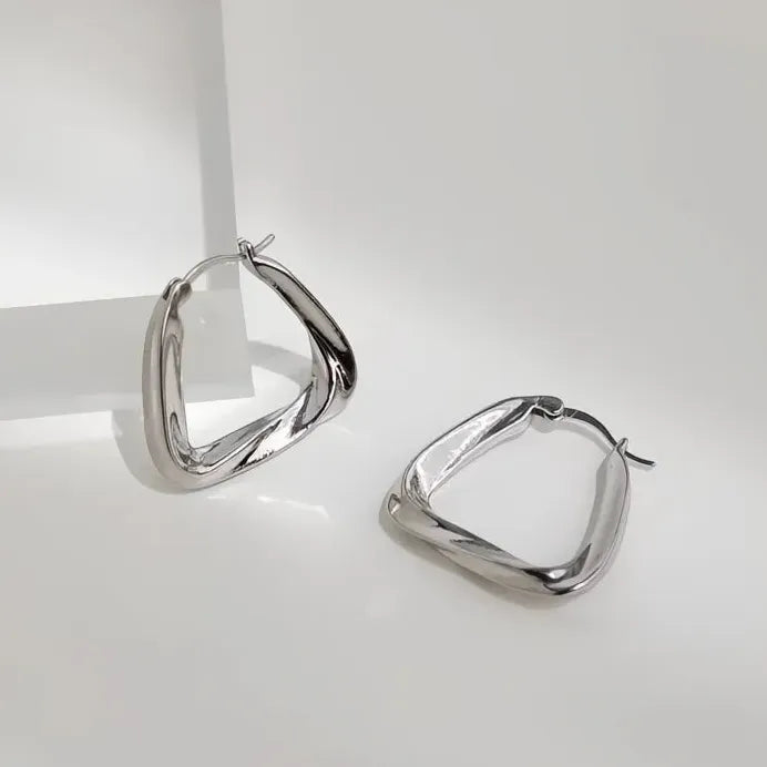 Geometric Hoop Earrings for Women Gold Silver Wedding Engagement Jewelry