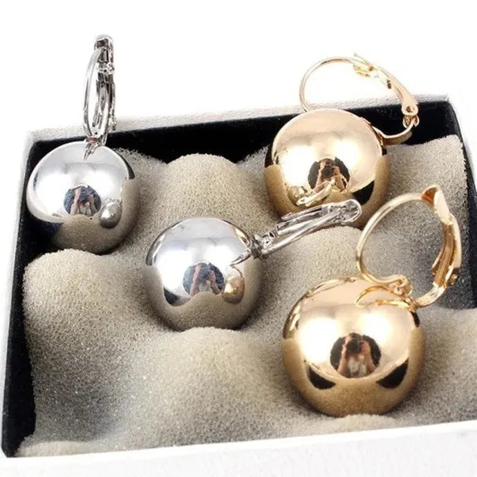Korean Fashion Silver Gold CZ Paved Hoop Earrings for Women Girls Metal