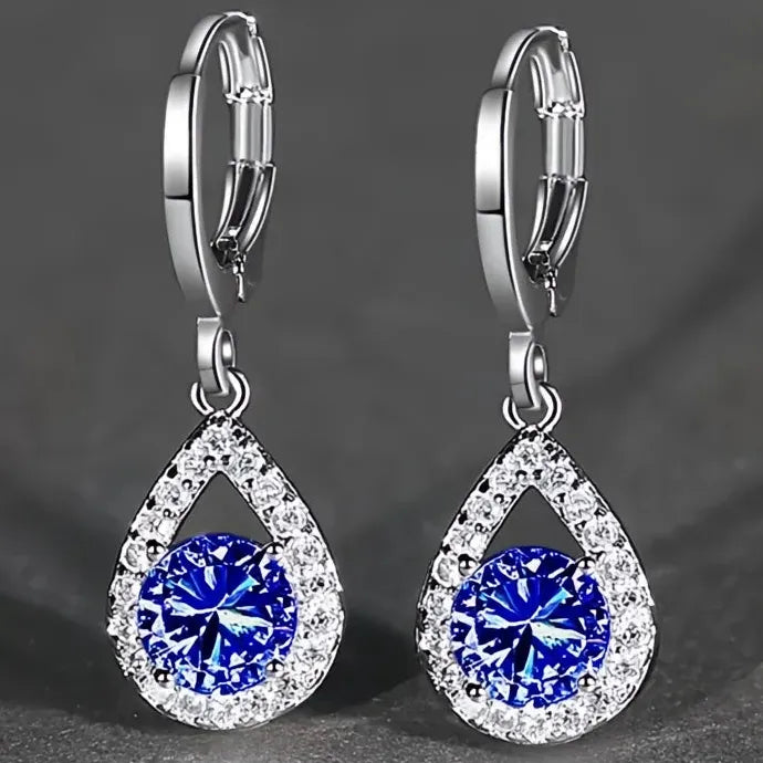 Elegant Geometric Waterdrop Drop Earrings for Women Copper Alloy Jewelry