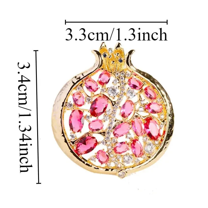 Light Luxury Geometric Pomegranate Brooch for Women Stylish Accessory