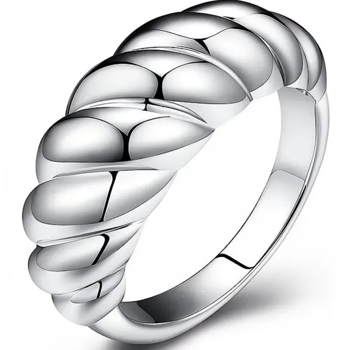 Elegant Modern Glossy Twisty Brass Rings for Women Wedding Jewelry