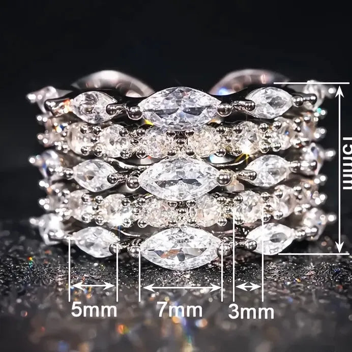 Luxury Women’s Cubic Zirconia Cocktail Ring Wedding Engagement Gift Jewelry