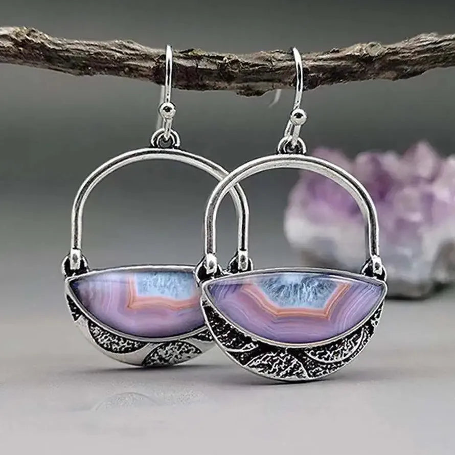 Bohemian Style Women's Resin Drop Earrings Ethnic Retro Beach Party Jewelry Gift