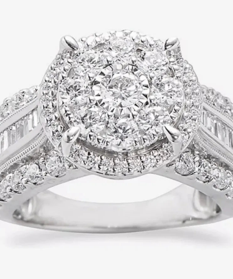 European American Full Diamond Female Ring Zinc Alloy Acrylic Fashion Jewelry
