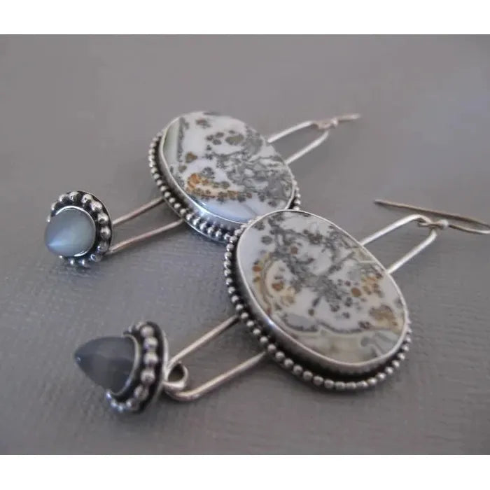 Vintage Water Drop Pendant Earrings Zinc Alloy Round Metal Ladies Jewelry