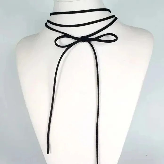 Vintage Black Velvet Bowknot Adjustable Choker Necklace Women Y2K Jewelry Trendy
