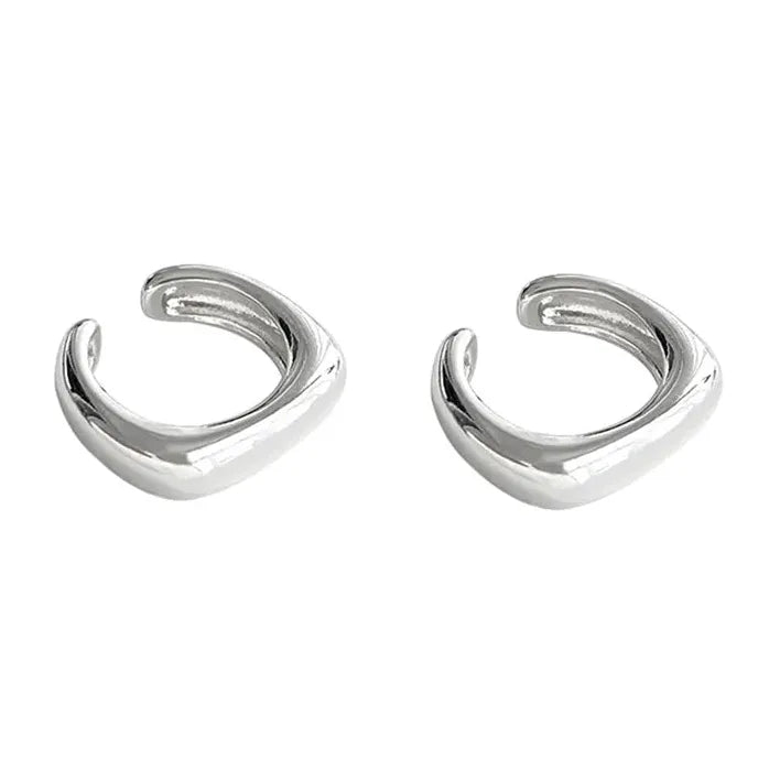 Unique Asymmetry Round Cartilage Metal Ear Clips Fake Piercing Gift Jewelry