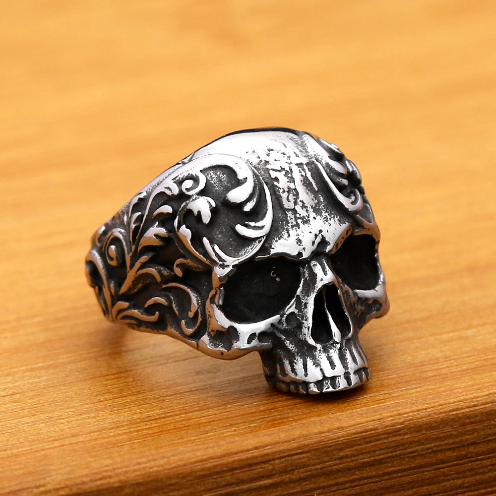 Punk Vintage Gothic Skull Ring Stainless Steel Unisex Fashion Amulet Jewelry