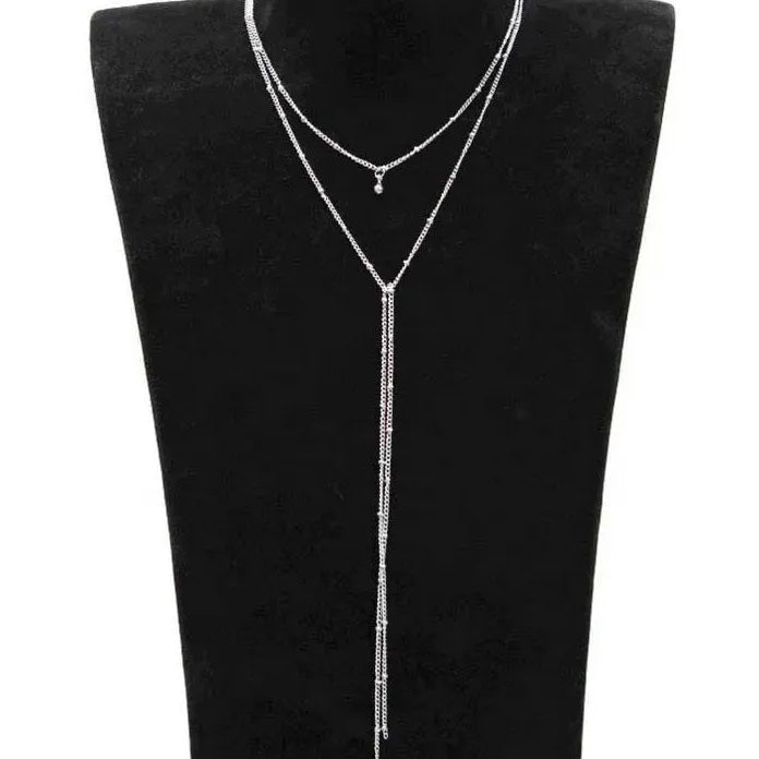 2026 Gold Silver Chain Choker Necklace Women Metal Beads Tassel Jewelry Gift