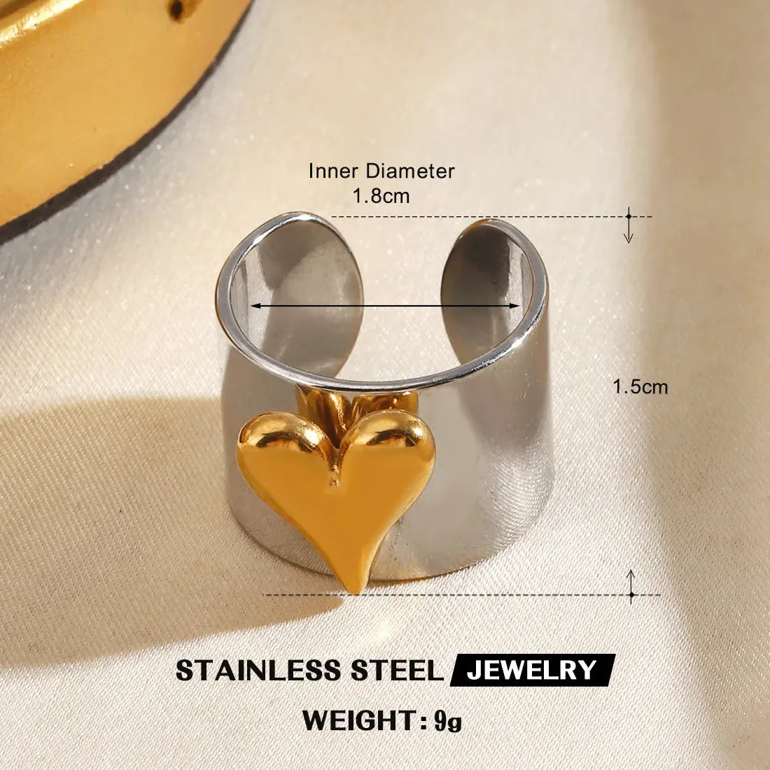 Vintage Stainless Steel Starfish Heart Flower Leaf Rings for Women Gifts Jewelry