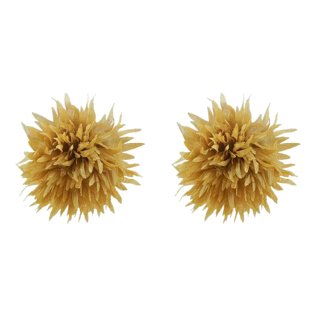 6 Colors Large Fluffy Fabric Flower Stud Earrings Women Vintage Boho Jewelry