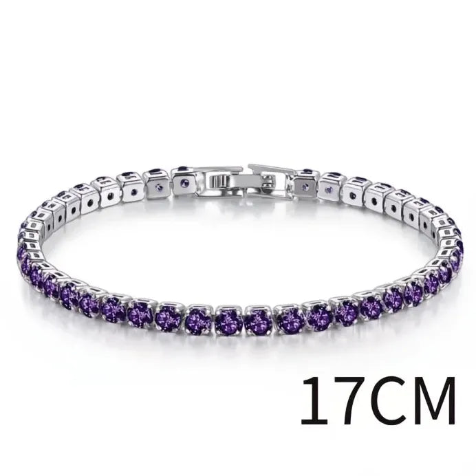 Elegant Women's Cubic Zirconia Link Chain Bracelet Gift Jewelry