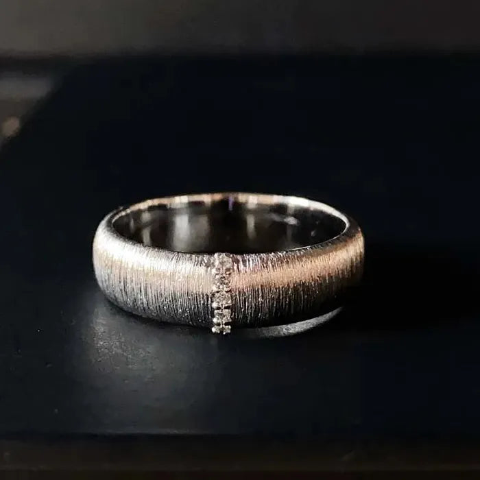 Copper Wire Drawing Crystal Ring Women Fashion Luxury Banquet Jewelry Mood Tracker
