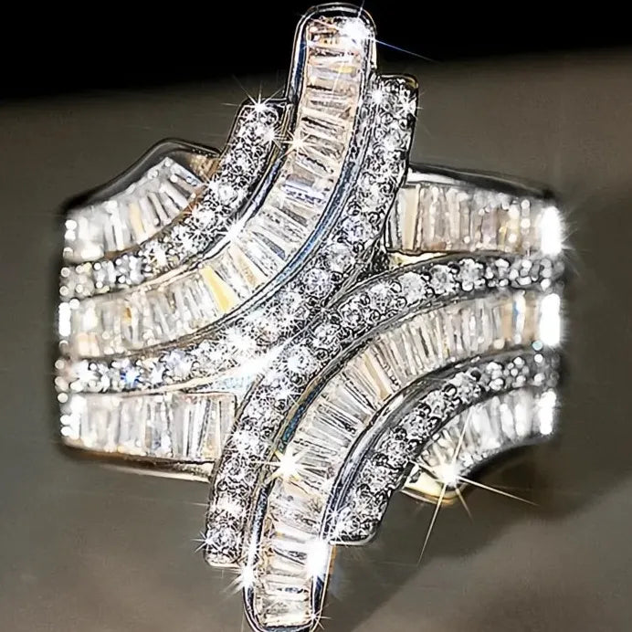 Modern Delicate Cubic Zirconia Finger Ring for Women Engagement Jewelry