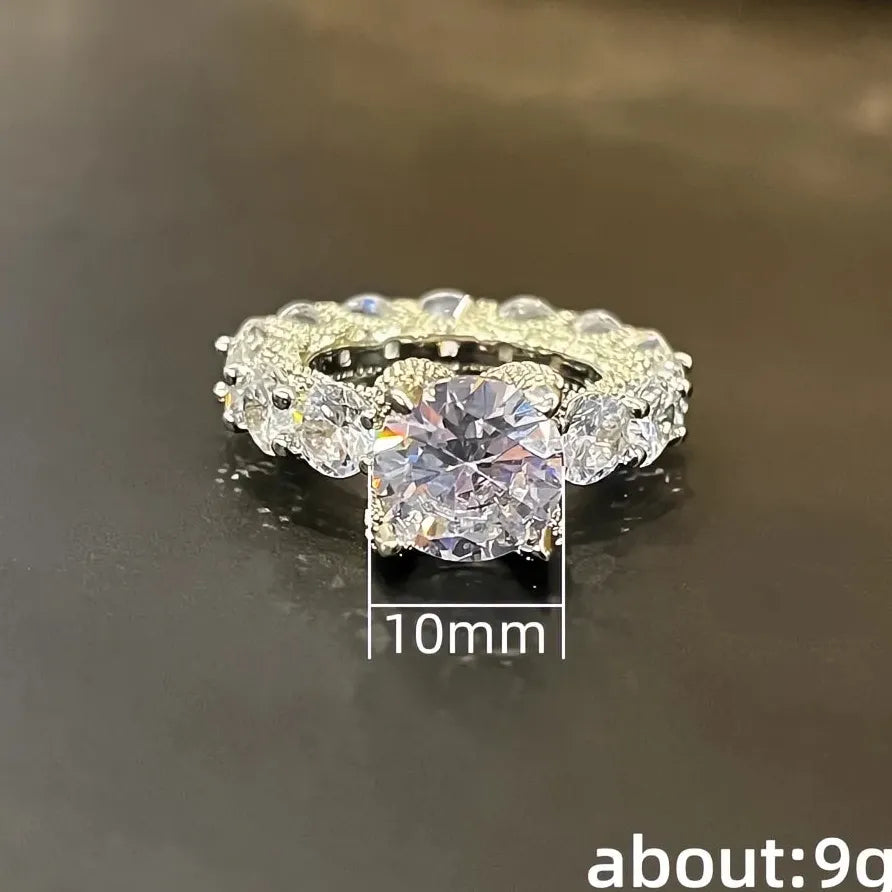 Geometric Eternity CZ Wedding Engagement Ring for Women 2023 Luxury