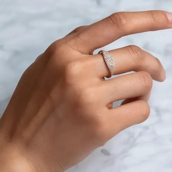 Elegant Women’s Cubic Zirconia Gold Brass Geometric Wedding Engagement Ring 2023