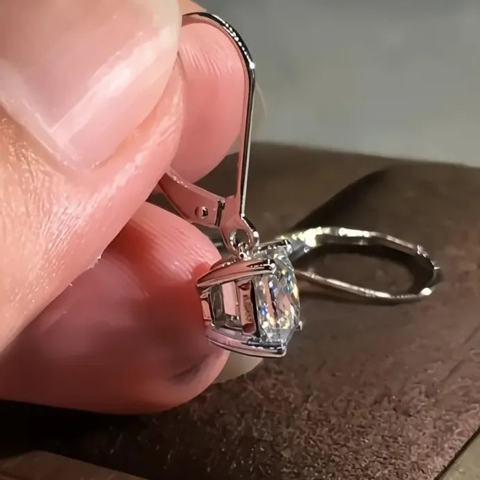 Luxury Geometric Cubic Zirconia Solitaire Drop Earrings for Women