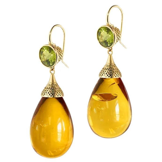 Elegant Round Multi-Color Synthetic Gemstone Pendant Earrings Zinc Alloy Jewelry