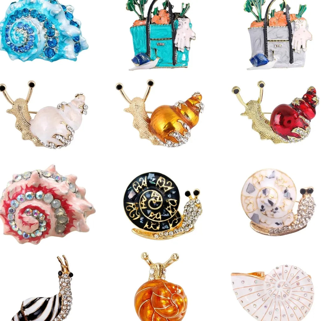 Classic Snail Conch Shell Brooch Pin Jewelry for Men and Women