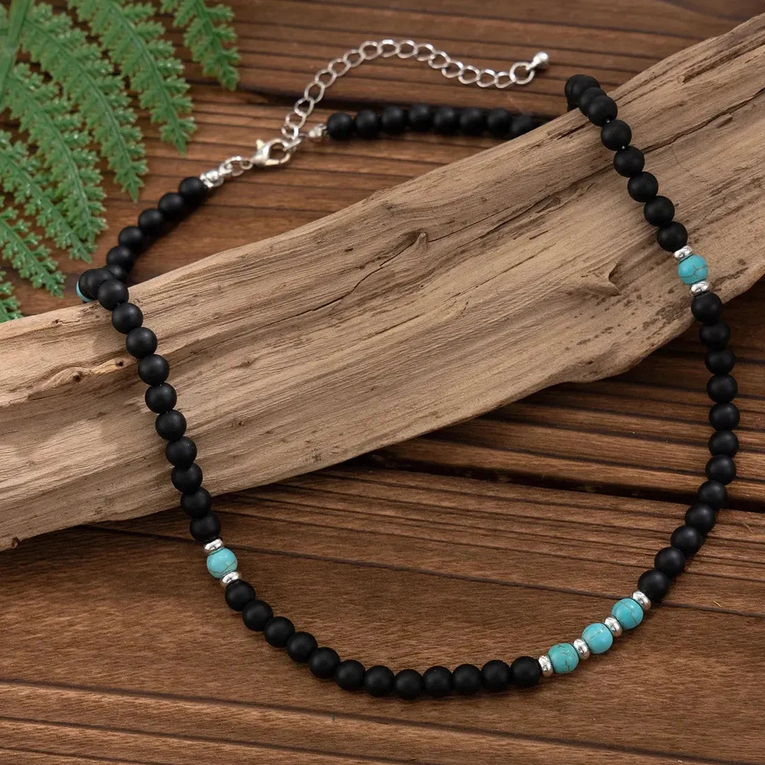 Handmade Men's Resin Beads Necklace Trendy Hip Hop Jewelry Gift