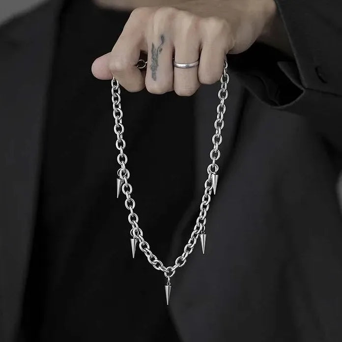 Punk Hip Hop Gothic Metal Rivet Cross Choker Necklace Y2K Trendy Pendant