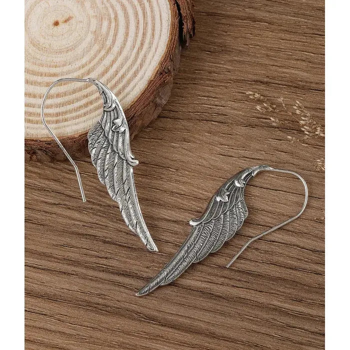 Vintage Angel Wings Feather Earrings Zinc Alloy Pendant Fashion Gift for Women