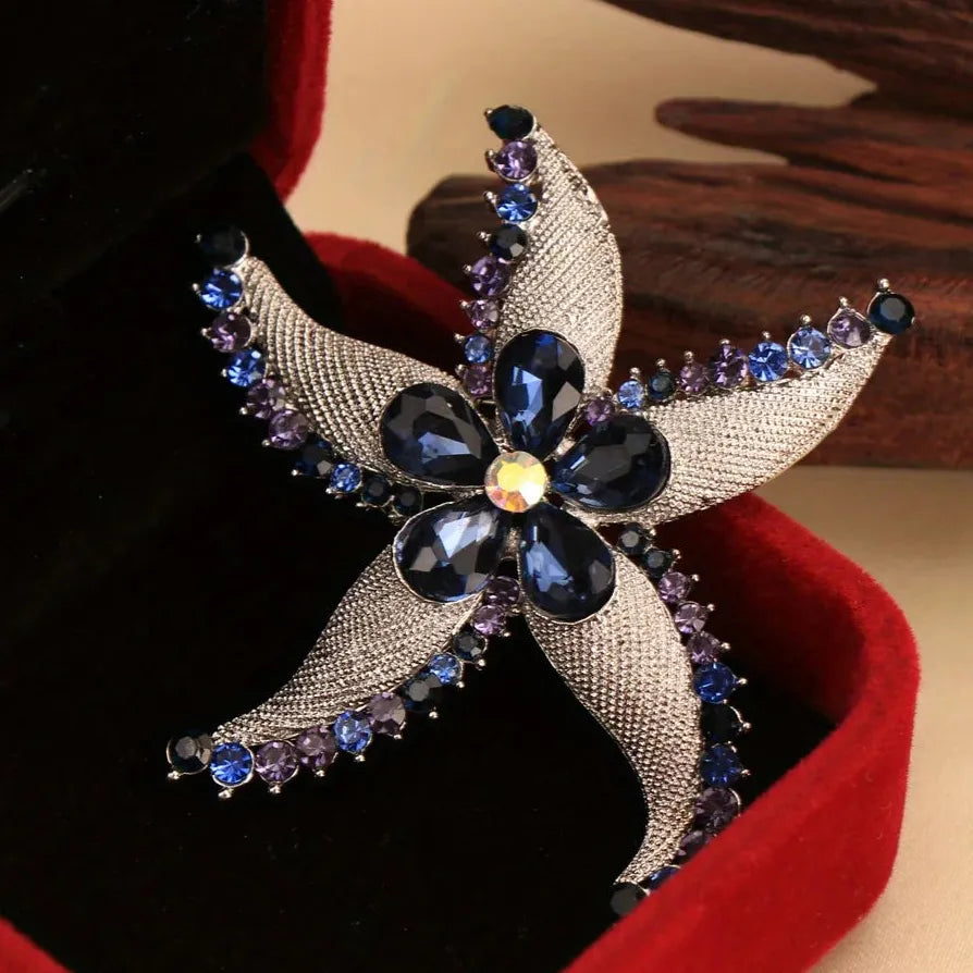 Elegant Starfish Brooch Wedding Gift for Men and Women