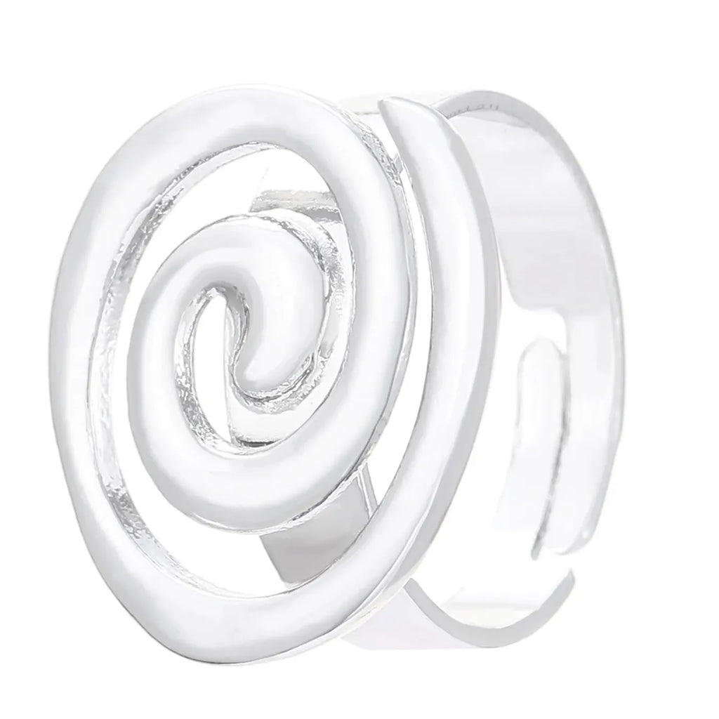 Minimalist Geometric Vortex Ring for Women Stainless Steel 18K Waterproof Jewelry
