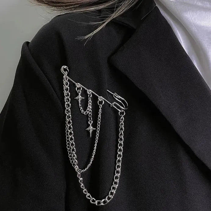 Irregular Circle Zinc Alloy Metal Brooch Lapel Pin Gift for Women Men