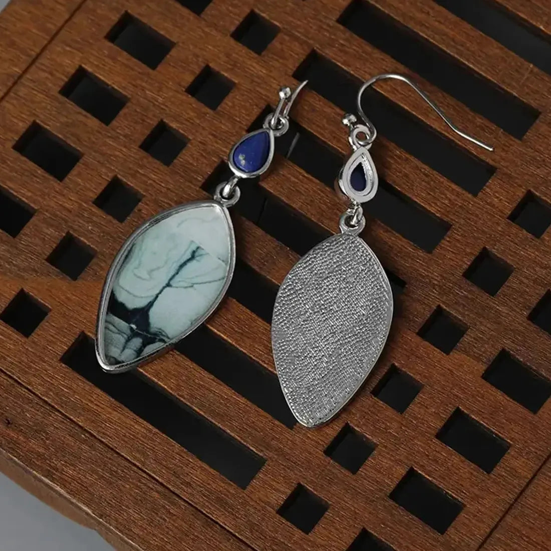 Vintage Multi-Color Rectangular Gemstone Drop Earrings for Women Anniversary Jewelry