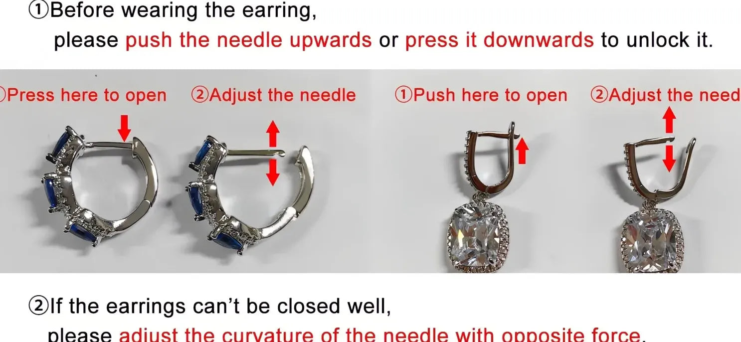 Luxury Trendy Blue Cubic Zirconia Hoop Earrings for Women Wedding Party Anniversary Gift
