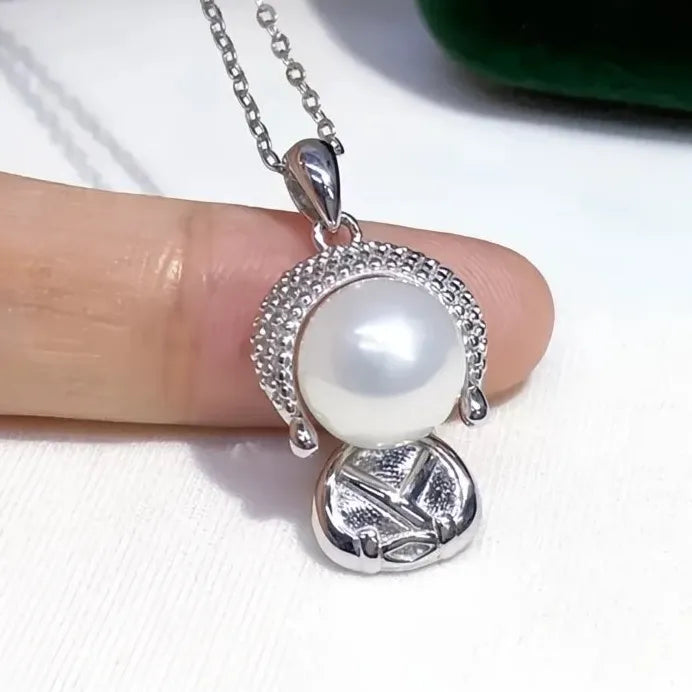 Copper Alloy Buddha Pendant Necklace for Women with Pearl Fashion Jewelry