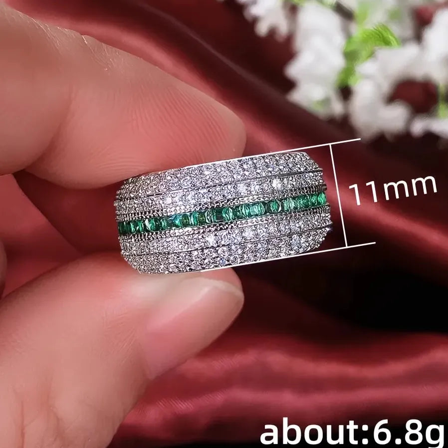 Geometric CZ Promise Ring for Women Anniversary Party Gift Jewelry