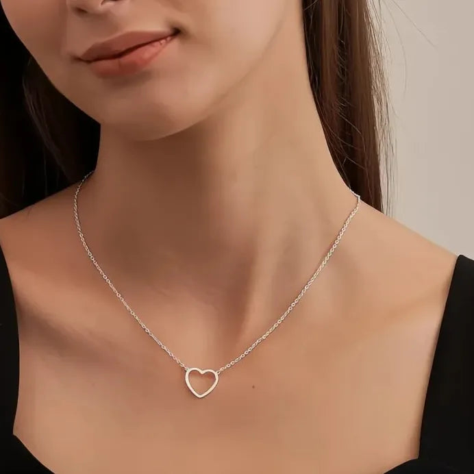 Minimalist Heart Pendant Necklace Copper Alloy Trendy Jewelry for Women