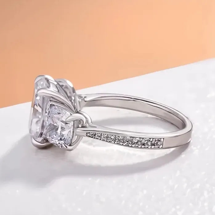 Geometric Cubic Zirconia Bridal Wedding Ring for Women Luxury Jewelry