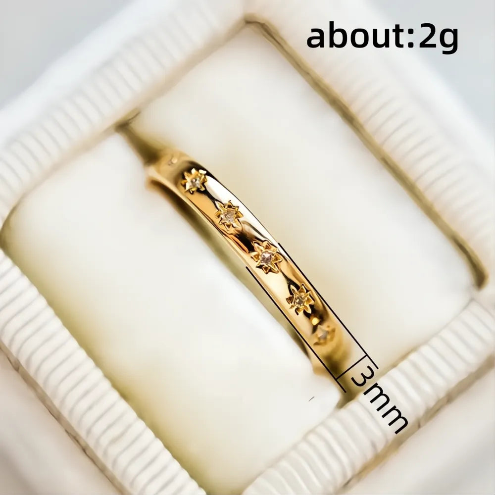 Minimalist Wedding Thin Rings for Women Cubic Zirconia Brass Gold & Silver Engagement Bands