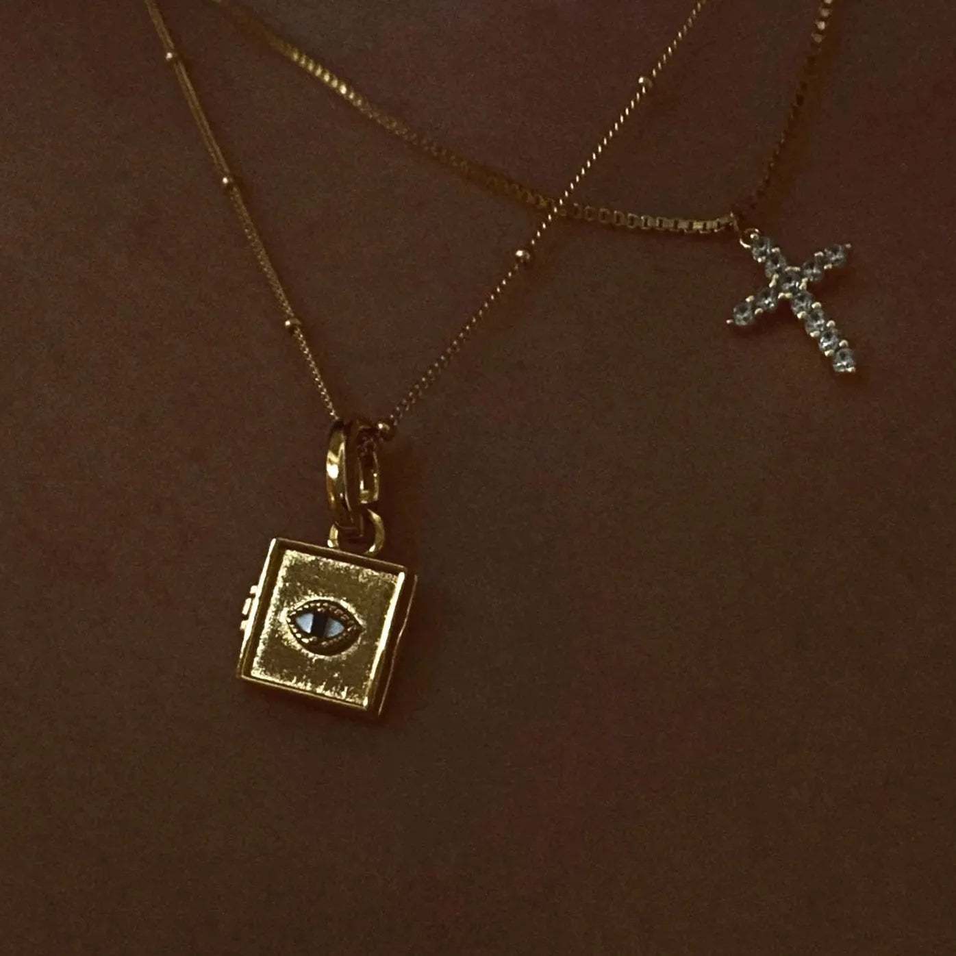 Gold Cross Necklace for Women Stainless Steel Rhinestone Christian Jewelry