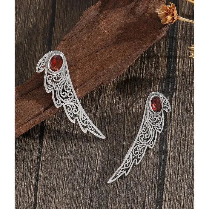 Vintage Indian Tribal Red Resin Bohemian Long Hollow Pendant Earrings for Women