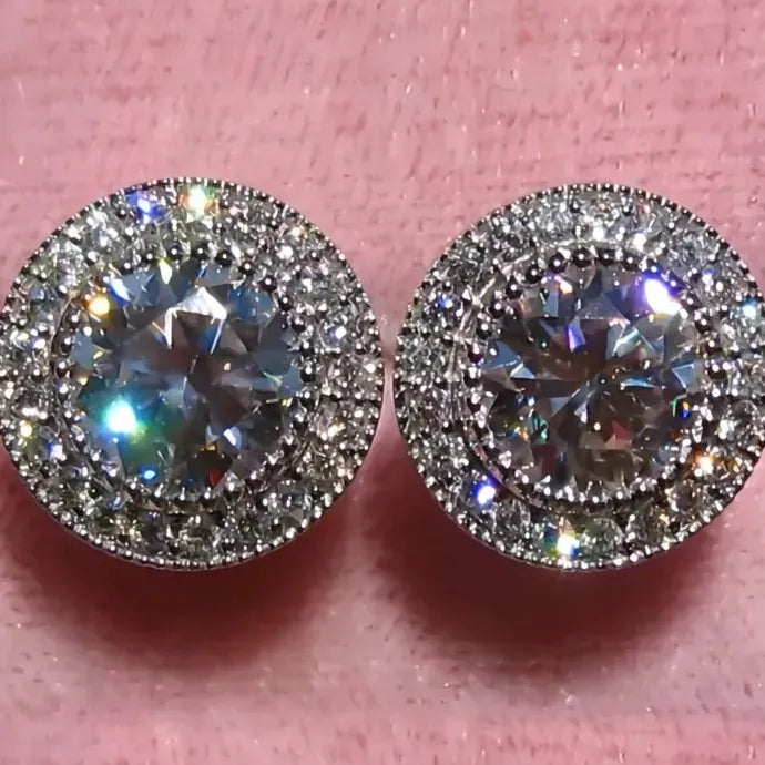Luxury AAA CZ Geometric Brass Stud Earrings for Women, 7 Colors
