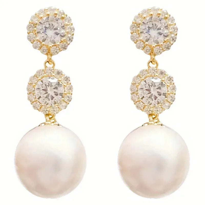 Delicate Imitation Pearl Drop Earrings Wedding Bride Accessories Elegant Jewelry