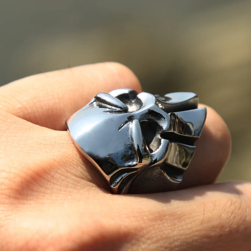 Spartan Helmet Ring Stainless Steel Viking Punk Biker Vintage Unisex Jewelry