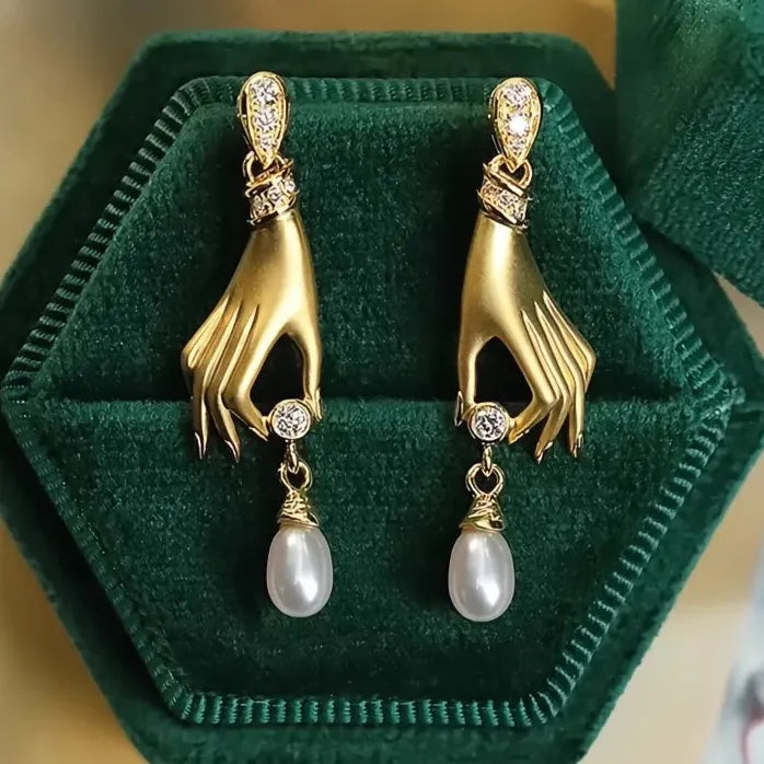 Trendy Unique Hand-Designed Imitation Pearl Drop Earrings for Women Gift