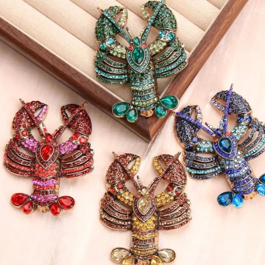 Classic Lobster Brooch Wedding Holiday Gift for Men and Women