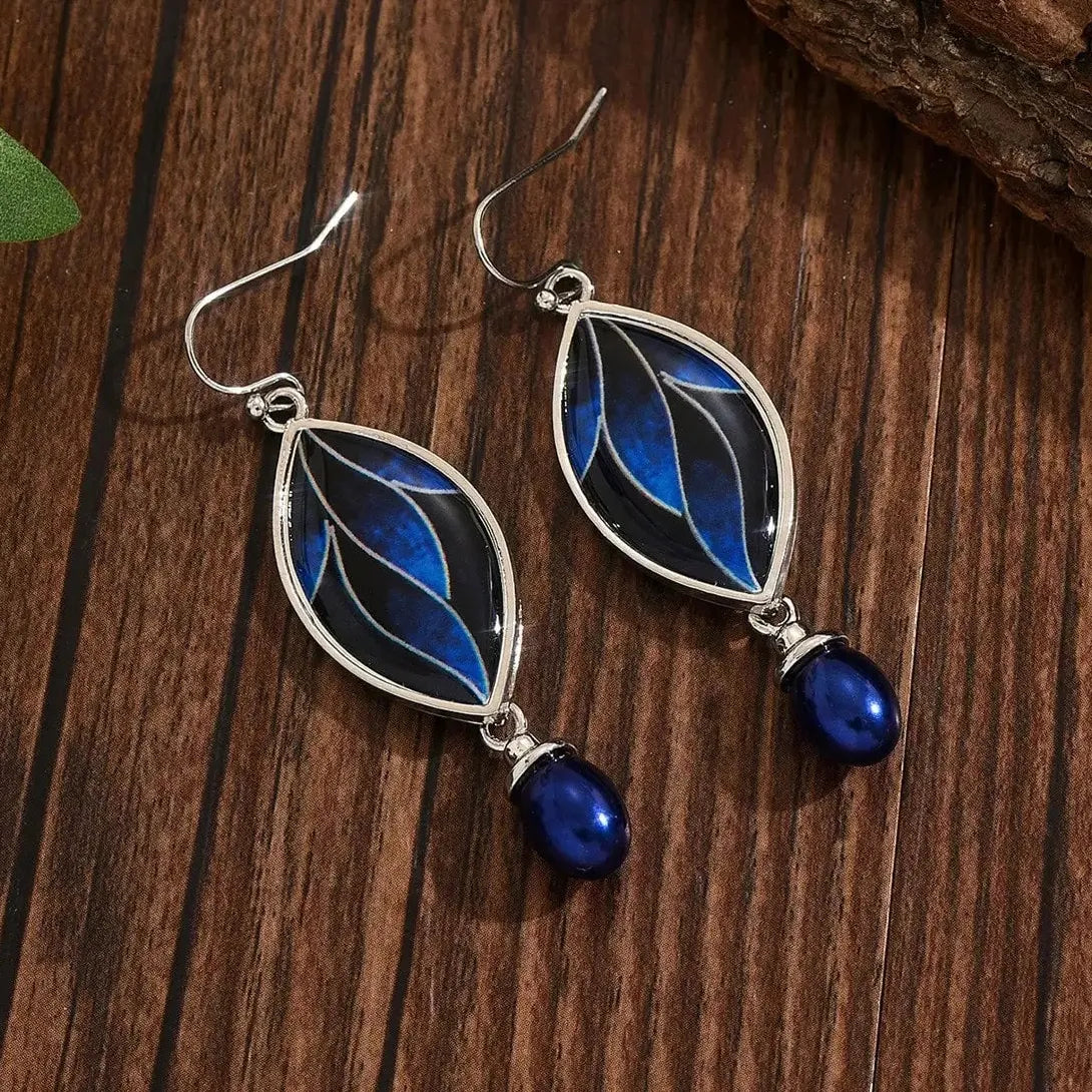 Handmade Vintage Copper Gemstone Boho Dangle Drop Hook Earrings