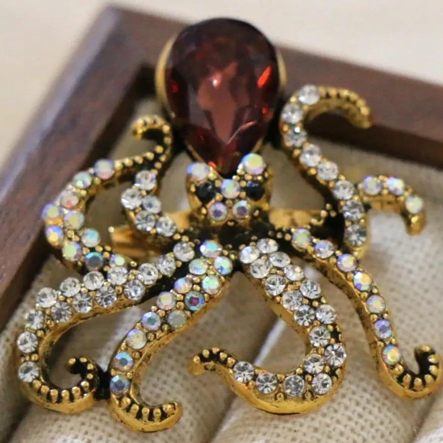 Elegant Octopus Brooch Jewelry Wedding Gift for Men and Women