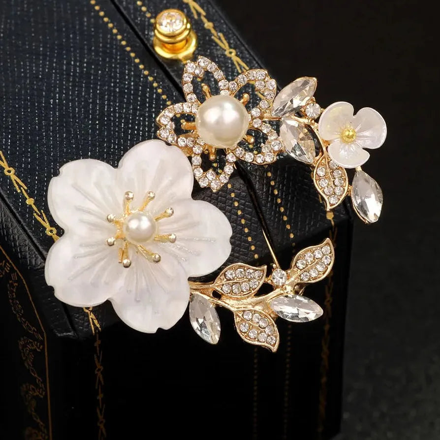 Floral Brooch Pin for Men & Women Wedding Gift Elegant Accessory
