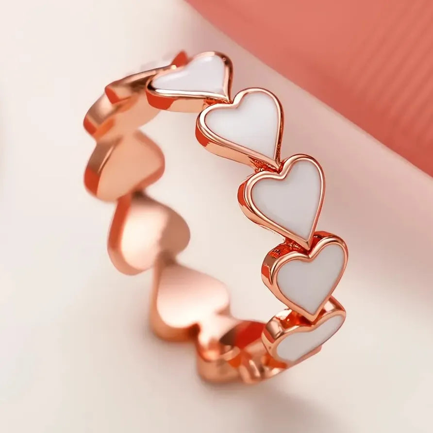 Trendy Women’s Heart Love Brass Statement Ring Party Gift Accessory