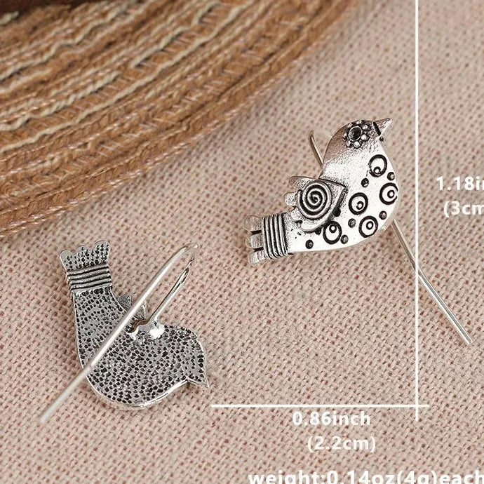 Vintage Cute Animal Pendant Zinc Alloy Drop Earrings for Women Gift